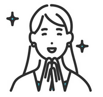 喜んでいる女性のイラスト