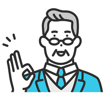 OKサインを出しているおじさんのイラスト